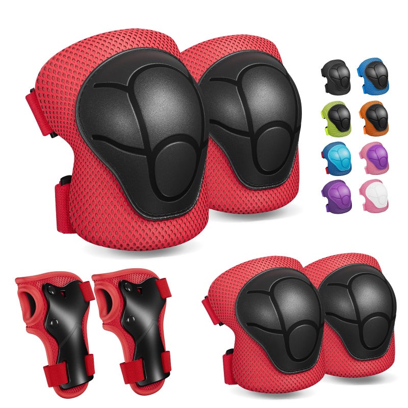 CKE Knee Pads for Kids Kneepads and Elbow Pads Toddler Protective Gear Set Kids Elbow Pads and Knee Pads for Girls Boys with Wrist Guards 3 in 1 for Skating Cycling Bike Rollerblading Scooter - Image 1